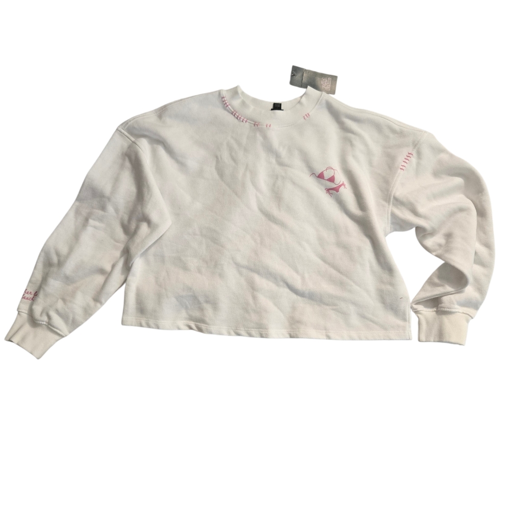 Wild Fable White Cropped French Terry Sweatshirt XXS NWT | Coastal Summer